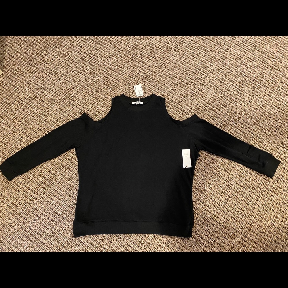 Black long sleeve with shoulder cutouts